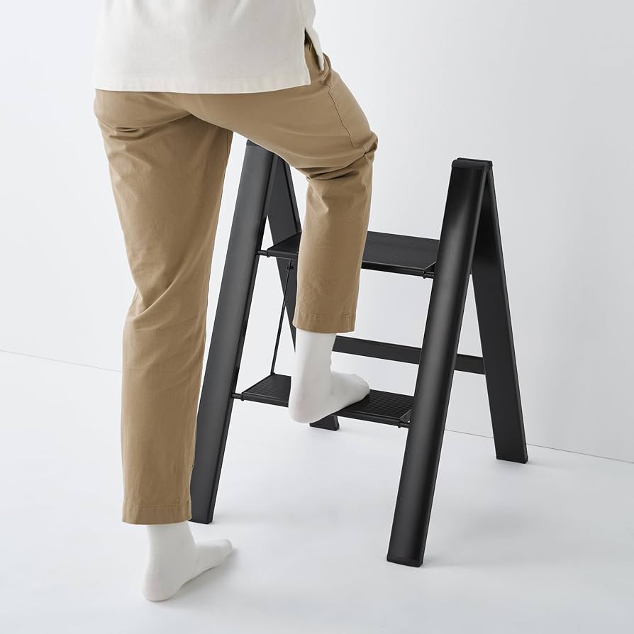 Amazon｜無印良品 アルミ 踏み台 2段 ダークグレー 83721039｜無印良品